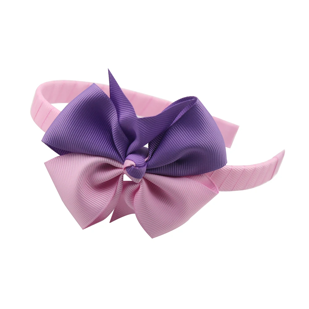 

2PCS 3 inch Shine at the moment of pure and fresh and double color hair bow yellow and blue scarf handmade DIY production