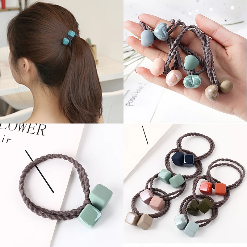 2pcs/set High Elastic Rope Adult Elastic Hair Bands Hair Accessories