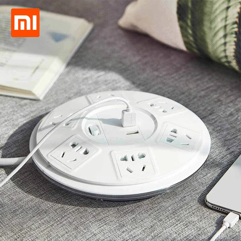  100% New Original Xiaomi Mijia Breakthrough Lightning 6 Bit Patch Panel With USB Home Plug Safe Ove