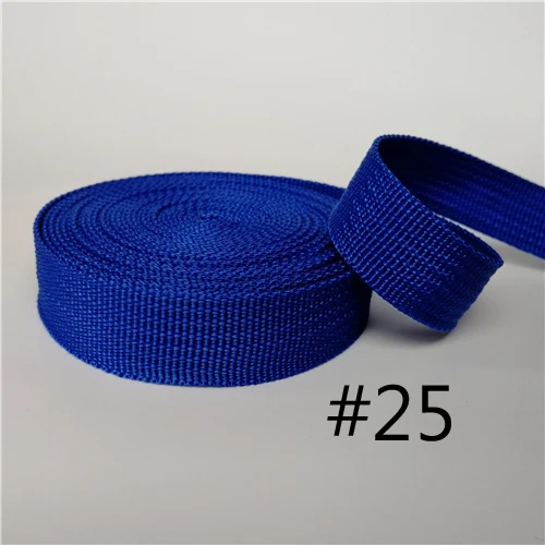 25 Blue Полипропиленовая тесьма шириной 20 мм, 5 ярдов, черный, розовый, для сумок, для шитья, для ремней, тесьма, плетеный ремень, для одежды, обувь - Цвет: 25 Blue