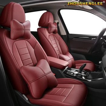 

ZHOUSHENGLEE Custom Leather car seat cover For vw golf 4 5 VOLKSWAGEN polo 6r 9n passat b5 b6 b7 Tiguan auto acc