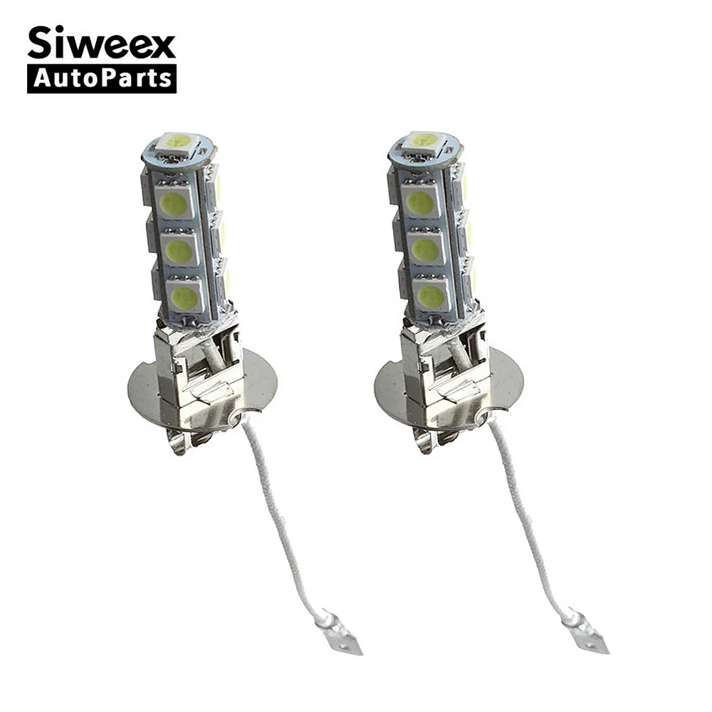 2 Pcs Auto Fog Lamps H3 PK22S 13 5050 SMD DRL Driving LED Bulbs White DC 12V Car Daytime Running Lights Automobiles Accessories led bulb led fog light fog and headlight bulbs