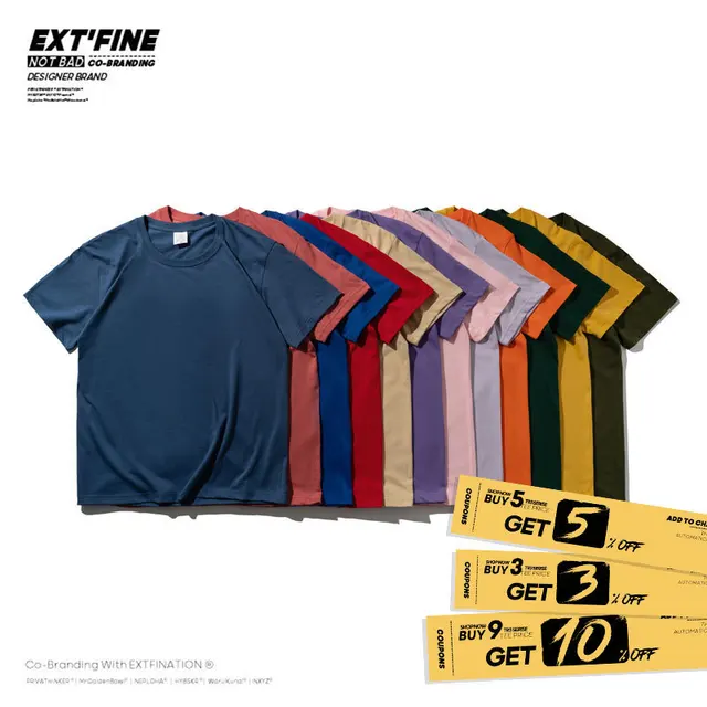 Extfine 100% Combed Cotton Short Sleeve T-shirt Men 2021 Summer Casual Tshirt Women Basic Harajuku Soft T Shirt Tops Tee 5