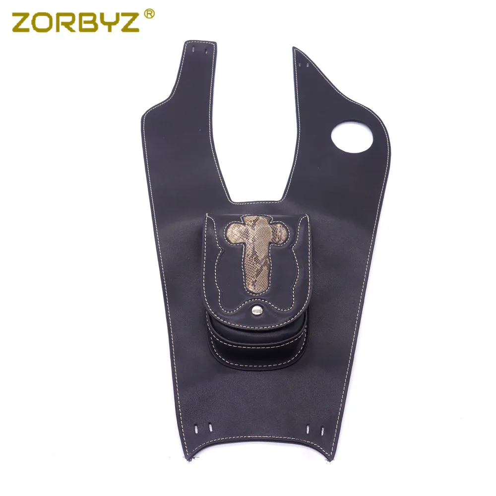 Motorcycle Tank Bag ZORBYZ Black Motorcycle Artificial Leather Right Tank Cap Panel Cover Bag for Yamaha XVS650 1999-2007