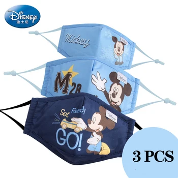 

3 PCS Disney Kid Mask Mickey Minnie Mask Cotton Reusable Washable Child Mask PM2.5 Anti-dust Mask for 3-10 Years Old Boy Girl