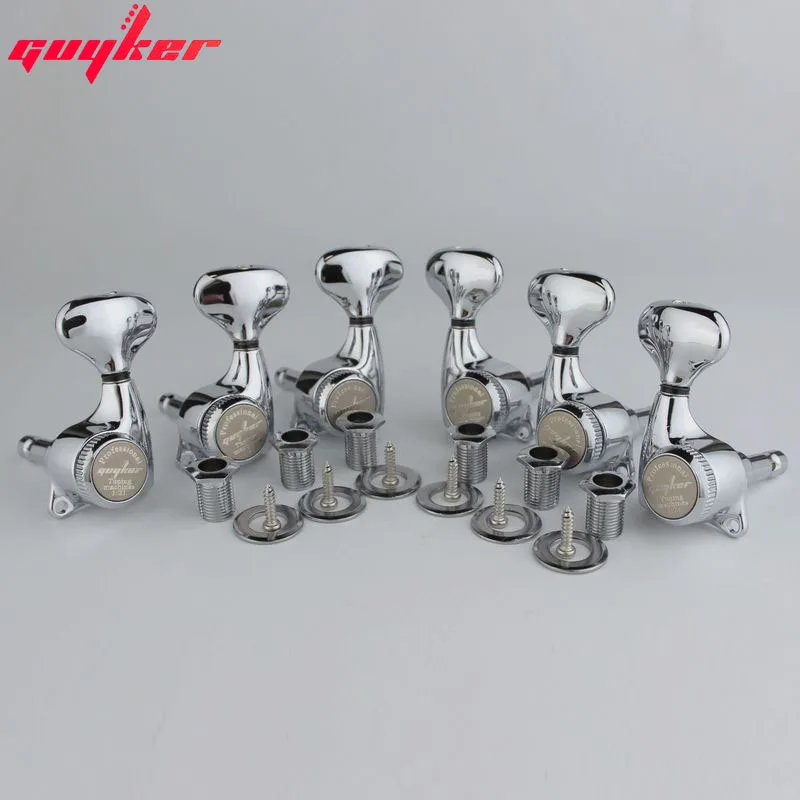 Guyker Guitar Machine Heads 1:21 Rear Locking Tuners Guitar Tuning Pegs Tuners for ST TL SG Style Electric Guitars Chrome