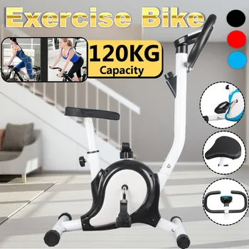 

Indoor Cycle Exercise Stationary Bike with LCD Monitor Cardio Fitness Gym Cycling Machine Workout Training 265LB Max Weight