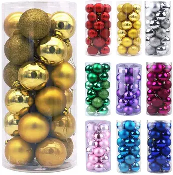 

Christmas Lantern Ball Bright Color Light Ball Christmas Tree Pendant Christmas Decoration Set Of 24 Pieces
