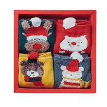 4 пары женских носков с героями мультфильмов, подарок в упаковке, рождественские креативные хлопковые носки с милым принтом, Теплые повседневные носки для пары сестер, праздничные подарки