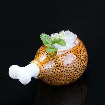 

Bar Creative Bar Funny 3D Drumstick TIKI Mug Ceramic Chicken Leg Cocktail Glass Ham Smoothies Container Ice Cream Dessert Vessel