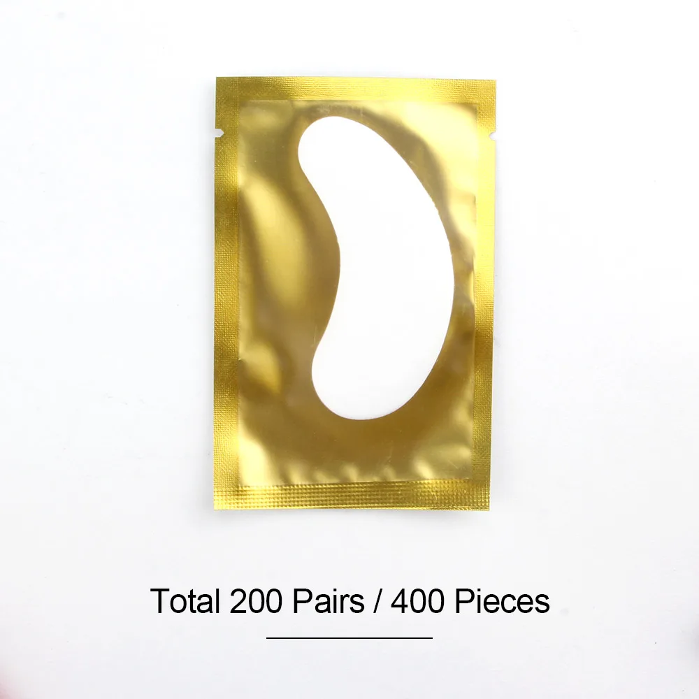 200pairs Gold 200 пар/упак. бумажные патчи для наращивания ресниц косметика гидрогелевые коллагеновые патчи под накладки для глаз инструменты для наклейки - Цвет: 200pairs Gold