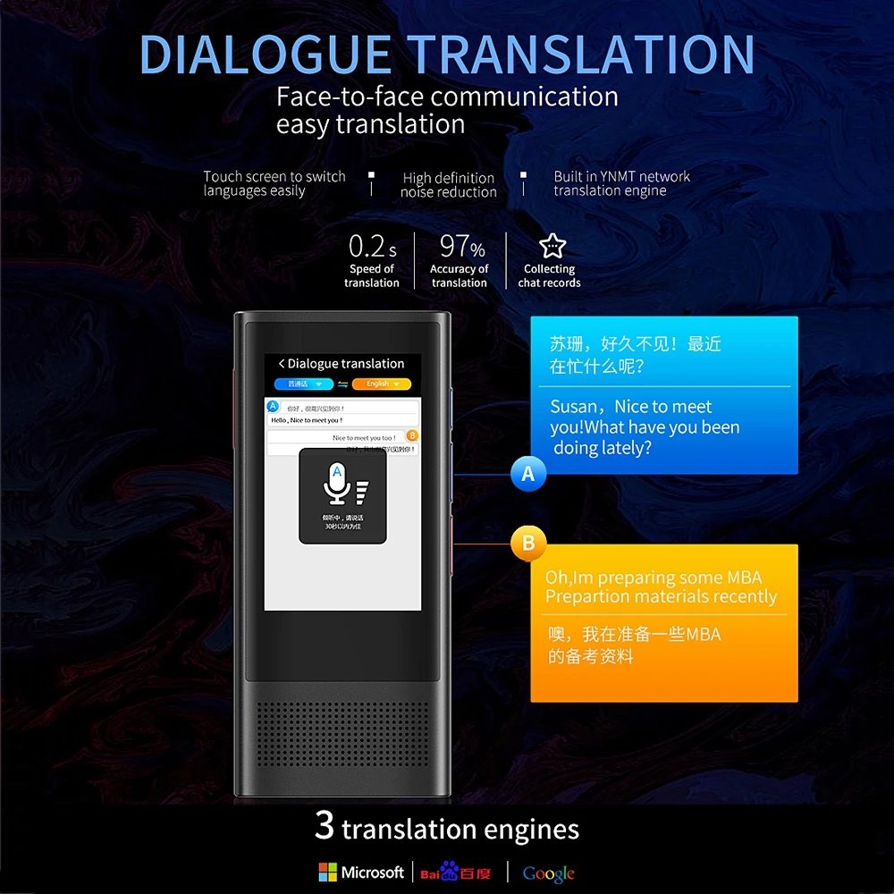 Boeleo BF301(W1 3.0) 2.8 inch Screen Smart Voice Translator for Business Travel 1GB+8GB Support 117 Languages Inter-Translation