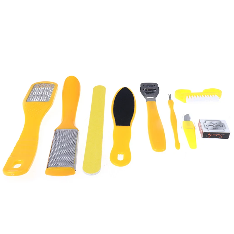 8 In1 / 10 in 1 Foot Scrubber Professional Pedicure Tools Kit Rasp Foot File Callu Remover Set Exfoliating Scrubber Cleaner New