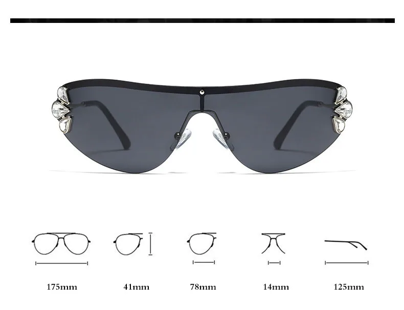 XYKGR fashion trend piece sunglasses women brand design luxury sunglasses ocean lens rhinestone sunglasses