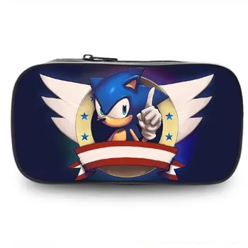 

Hot Game Design Kids Pencil Case Cartoon Sonic the Hedgehog Pattern Students Stationery Storage Box Children's School Pen Bag
