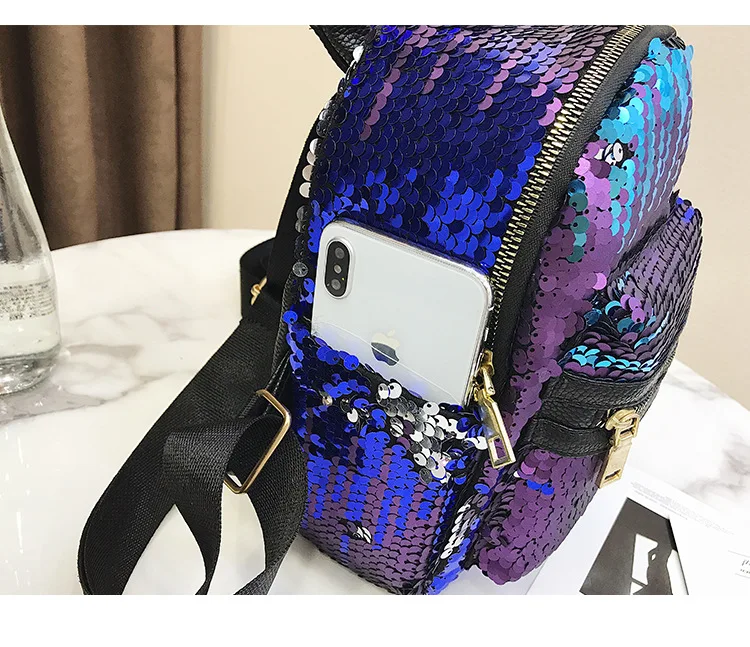 Backpack Student Sequins Rabbit Ears Bag Women Girls Backpacks Rucksack For Teenager Cartoon Cute Schoolbags Travel Backpack