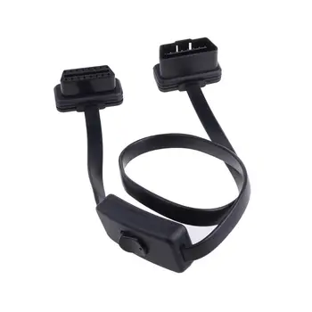 

16 Pin OBD2 OBDII Auto Car Extension Cable With Switch Type Adapter Connector