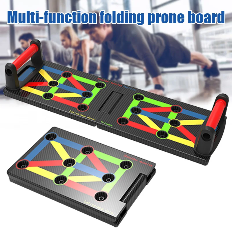 

New Push Up Board 17 in 1 Complete Push Up Training System Color-Coded Collapsible Push-up Bracket Board LMH66