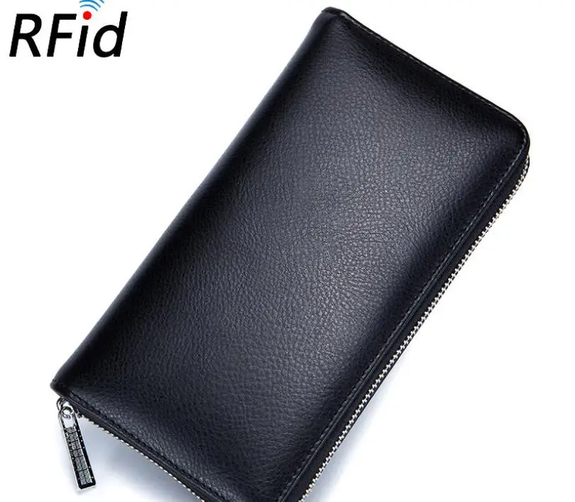 

Leather organ card bag long wallet passport bag rfid multi-card position multi-function male and female large-capacity business