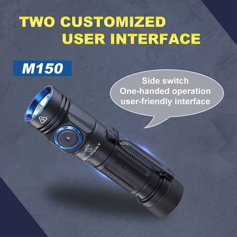 

NEW SKILHUNT M150 CREE XP-L2 LED 750 Lumens USB magnetic charging led rechargable flashlight with 14500 batteries