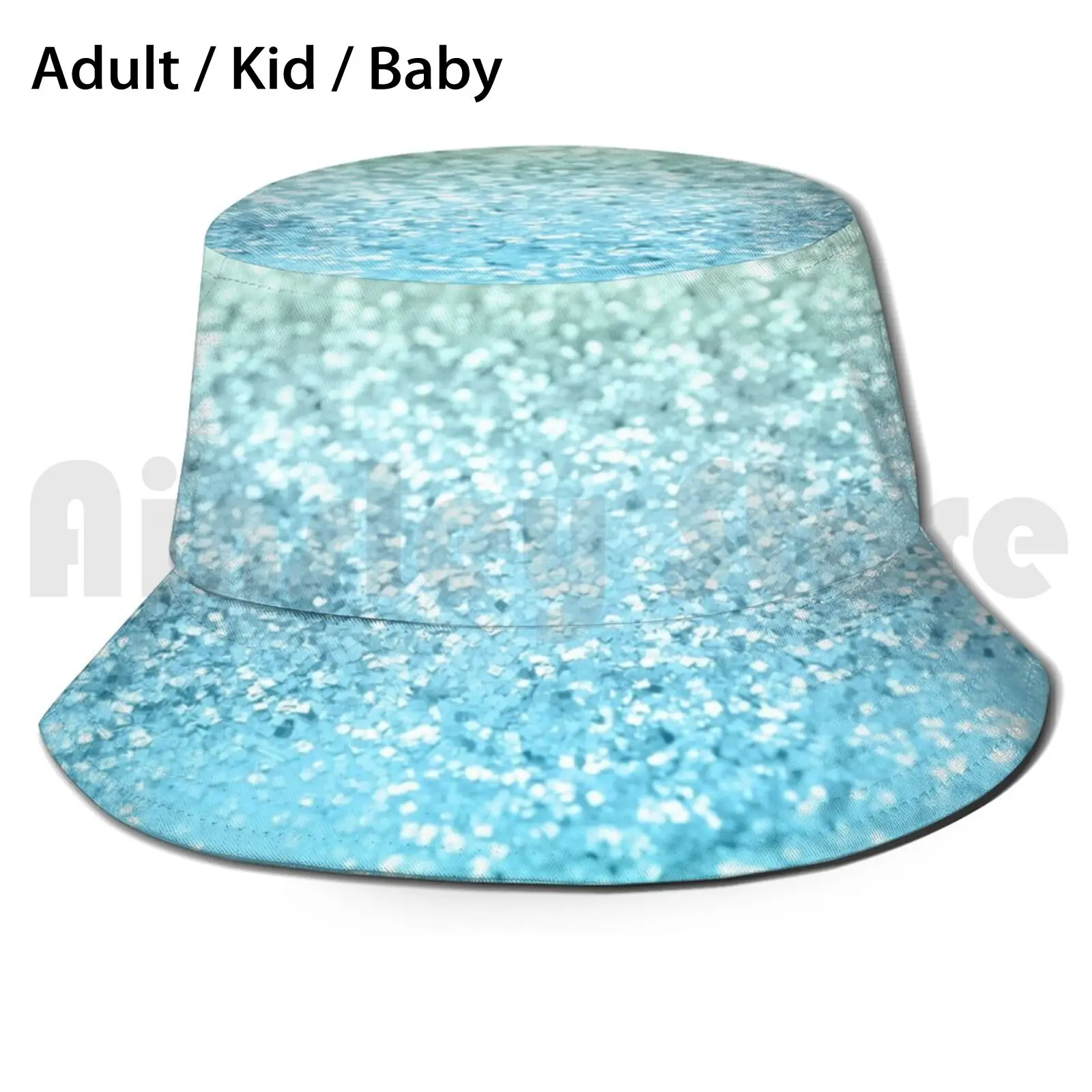 Seafoam Aqua Ocean Mermaid Girls Glitter #1 # Shiny # Decor # Art Sun Hat 1270 Cappello Da Pescatore Colore Digitale