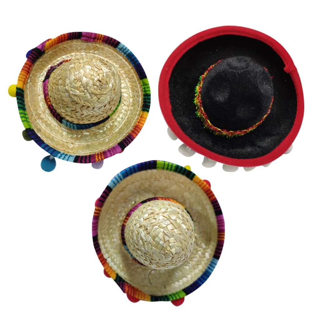 3 шт. Мексиканская Шляпа обручи для волос мини Sombrero повязки на голову фестиваль