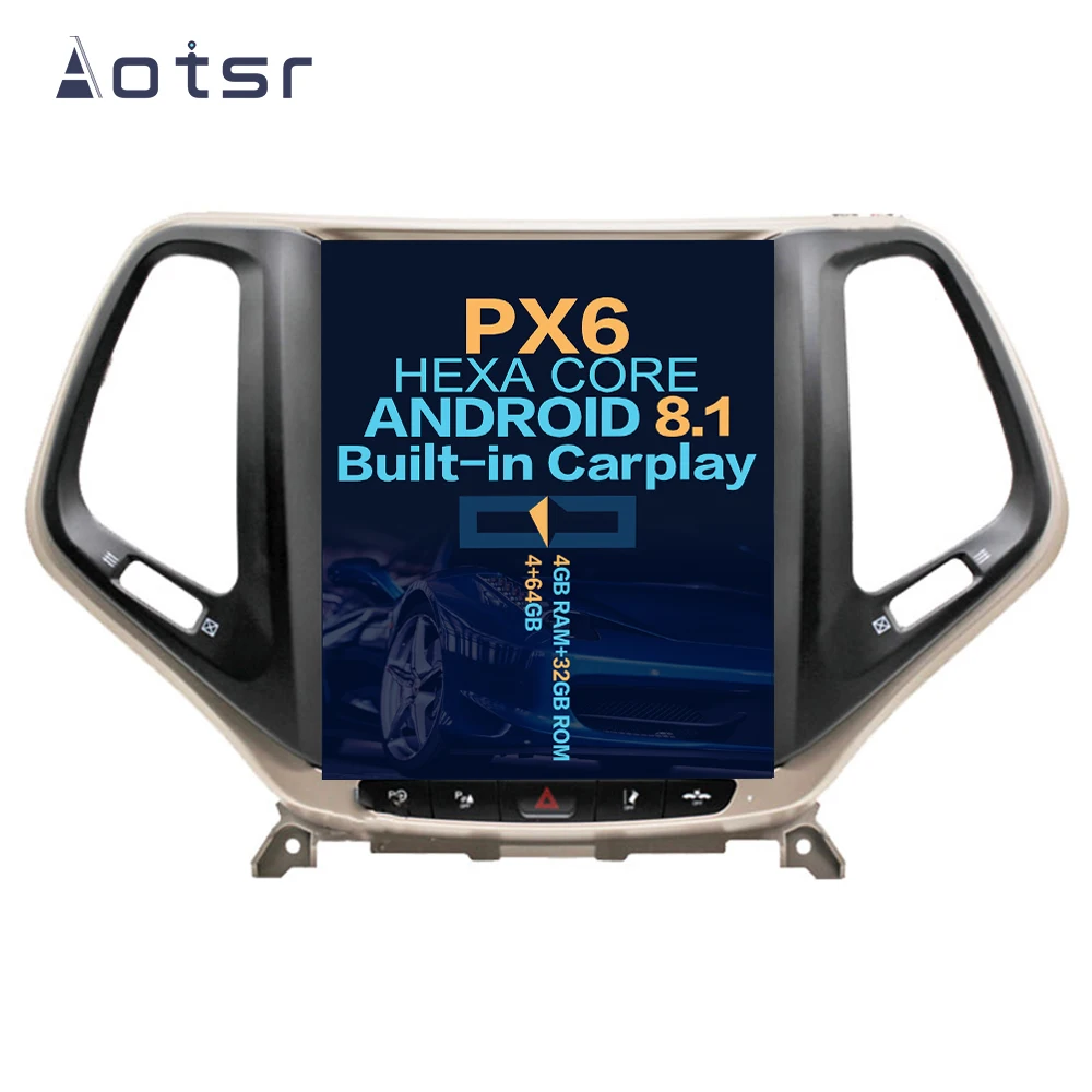 Clearance Aotsr Tesla 10.4“ Vertical screen Android 8.1 Car DVD Multimedia player GPS Navigation For JEEP Cherokee 2014-2018 carplay 0 Clearance Aotsr Tesla 10.4“ Vertical screen Android 8.1 Car DVD Multimedia player GPS Navigation For JEEP Cherokee 2014-2018 carplay 0