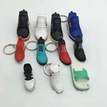 Graphic Customization PVC Flexible Glue Keychain Creative Model Shoe Key Pendants Export Athletic Shoes Key Ring