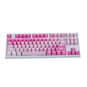 

1 Set Replaceable PBT Keycaps 87 Transparent Lettering Keys Double Shot Injection Backli Key Cap for Mechanical Keyboard
