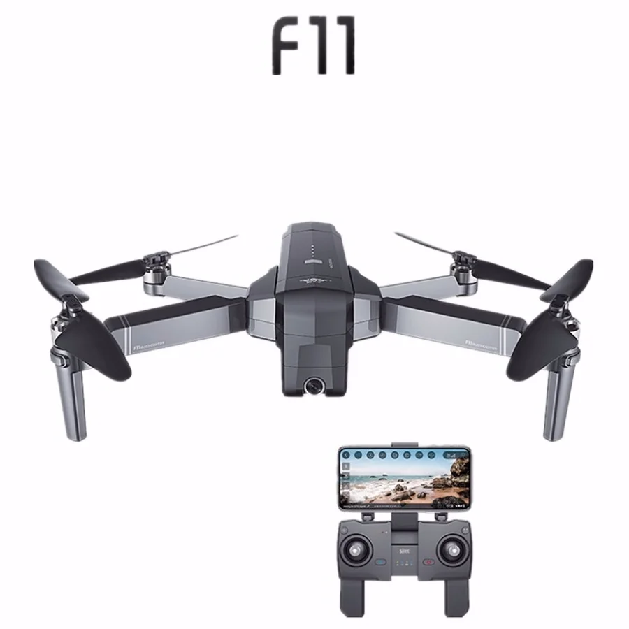 Складной бесщеточный Радиоуправляемый квадрокоптер SJRC F11 GPS Wi Fi FPV 1080P