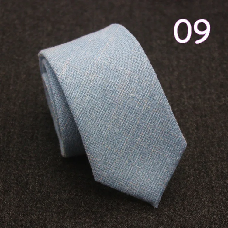 Стильный мужской студенческий рабочий галстук из чистого хлопка и льна Корейская версия подарков для мужчин s унисекс 6mc хлопковый Универсальный галстук - Цвет: 09