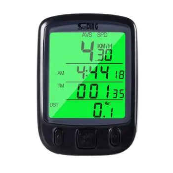 

Sunding SD 563B Waterproof Bicycle Computer LCD Display Cycling Bike Odometer Speedometer Green Backlight Bikes' Speed Distance