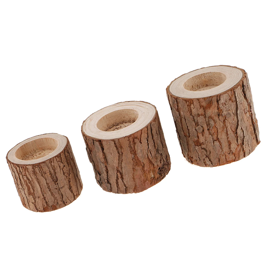 MagiDeal Candle Tealight Holder Tree Stump Candle Holder Candleholder Tealight Holder for Wedding-5cm Table Centerpiece 