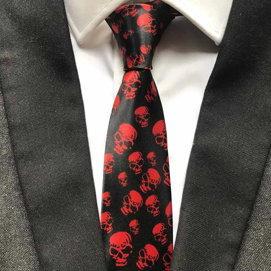 Fashion Men Skull Pattern Necktie Halloween Wedding Party Personality Ties Gravata