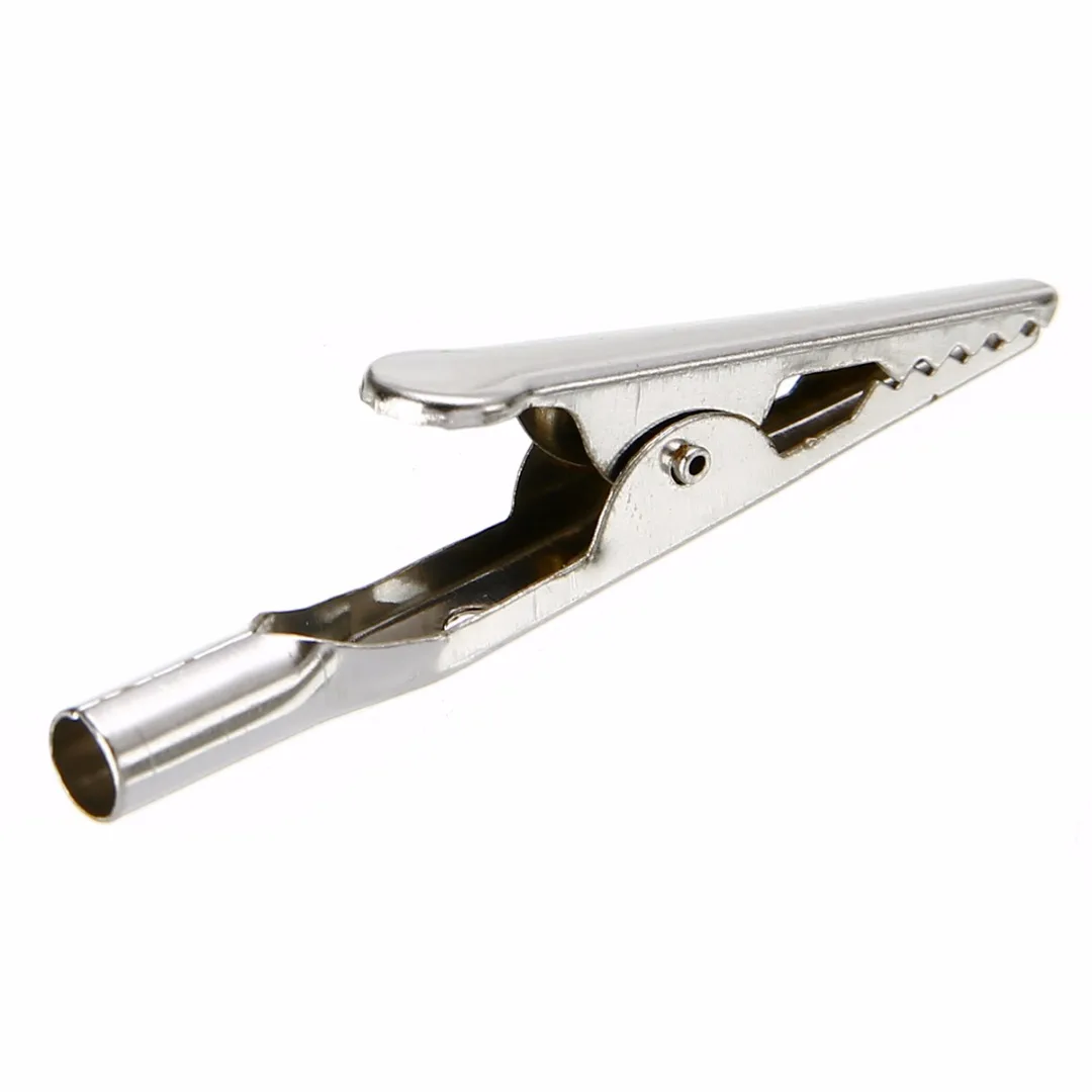 10pcs 51mm Length Electrical Crocodile Clamps Cable Lead Testing Metal Stainless Steel Alligator Clips Clamps