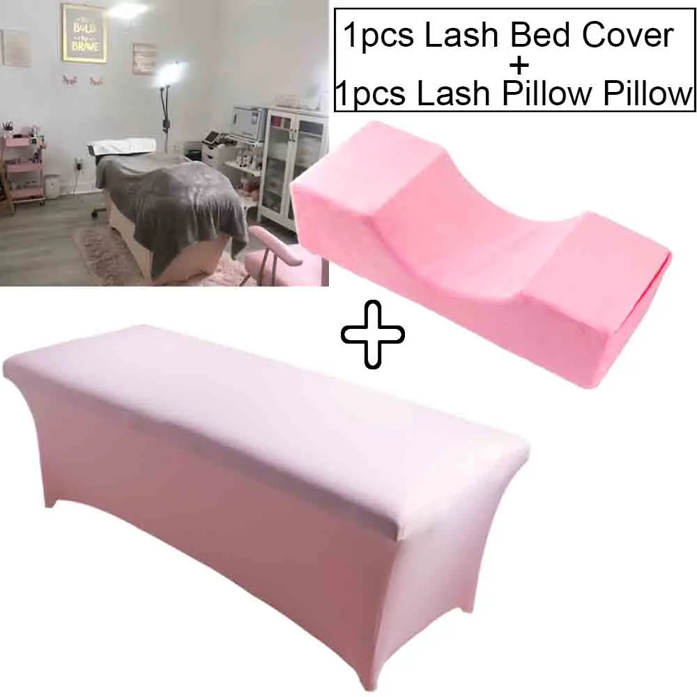 Elastic Eyelash Extension Bed Sheets Cover And Lash Memory Foam Neck