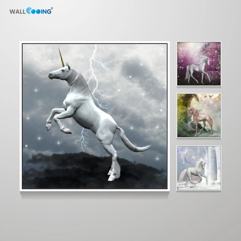 4 Panels Canvas Painting Unicorn Pictures Art Modular Christmas Decorations  Colorful Horse Home Poster Wall|unicorn art|painting postermodular pictures  - AliExpress