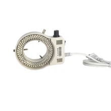 Белый цвет регулируемый 6500K 144 светодиодный кольцевой светильник лампа для промышленности стерео микроскоп цифровая камера Лупа