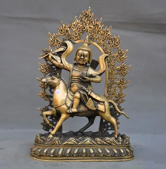 

wedding decoration Rare Old Tibetan Buddhism temple Fane bronze Palden Lhamo Buddha on Horse Statue