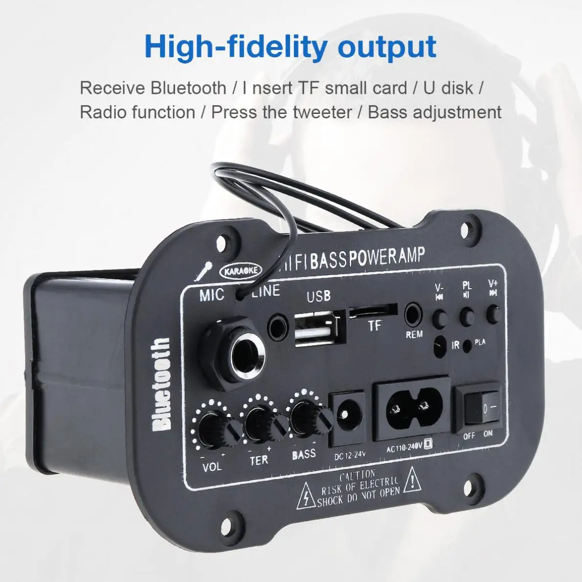 5 дюймов 25 Вт Hi-Fi Bluetooth автомобильный аудио усилитель мощности fm-радио плеер Поддержка Микрофона/SD/USB/DVD/MP3 вход для автомобиля мотоцикла дома