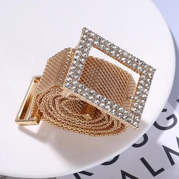 

ceinture strass femme rhinestone belts for women shiny diamond gold metal belt fashion waistband Luxury designer high quality