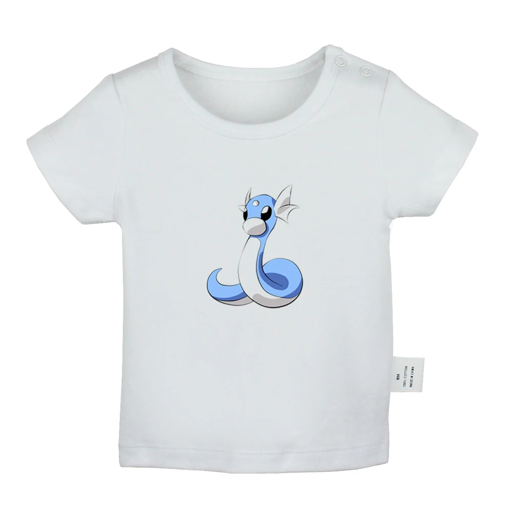 JbBabyYW948D Футболки для новорожденных с рисунком Pokemon Dratini Gyarados Lapras Poliwag; однотонные футболки с короткими рукавами для малышей - Цвет: JbBabyYW948D