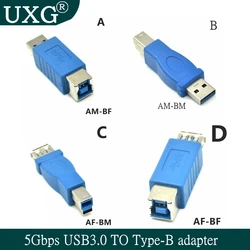 Adaptador de conector de enchufe macho y hembra, convertidor USB 3,0 de 5Gbps, tipo A, macho y hembra A tipo B, AF A BM, 1 ud.