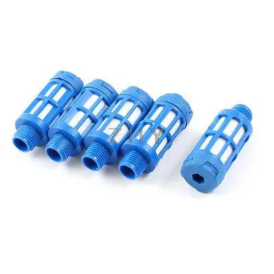 

5 Pcs 1/8PT Plastic Pneumatic Valve Exhaust Noise Reducing Silencer Muffler Blue