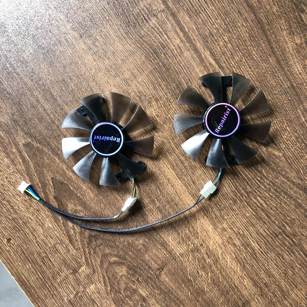 Кулер для видеокарты Repairist 2 шт./лот PowerColor Red Dragon RX480 RX580 RX470 GPU Графический кулер VGA
