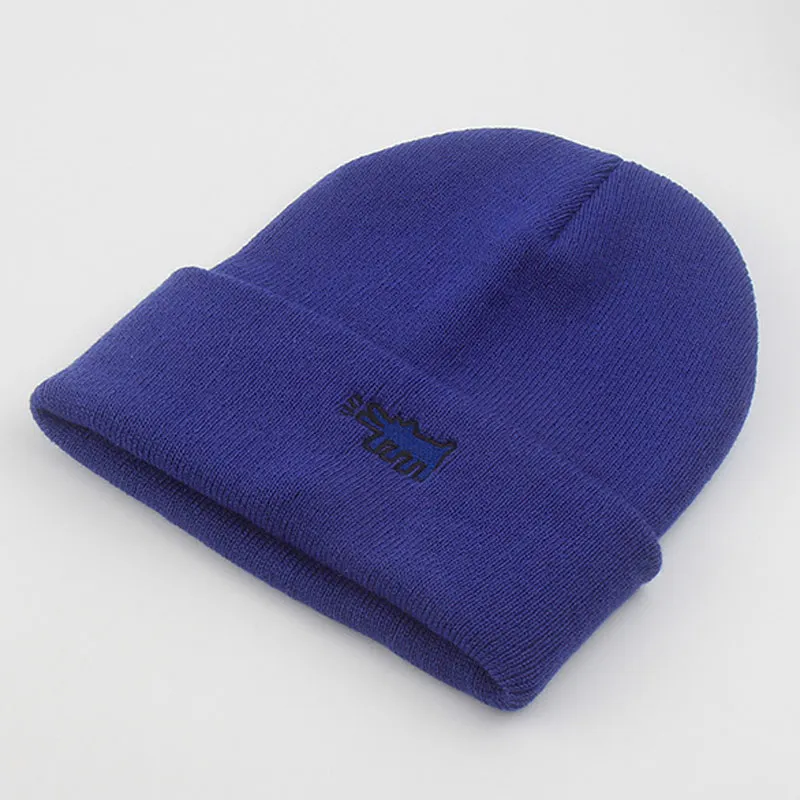 Зимние трикотажные шапки для женщин мультфильм собачка шапка-маска уличная мода короткая мужская Лыжная Шапочка синий черный желтый розовый серый