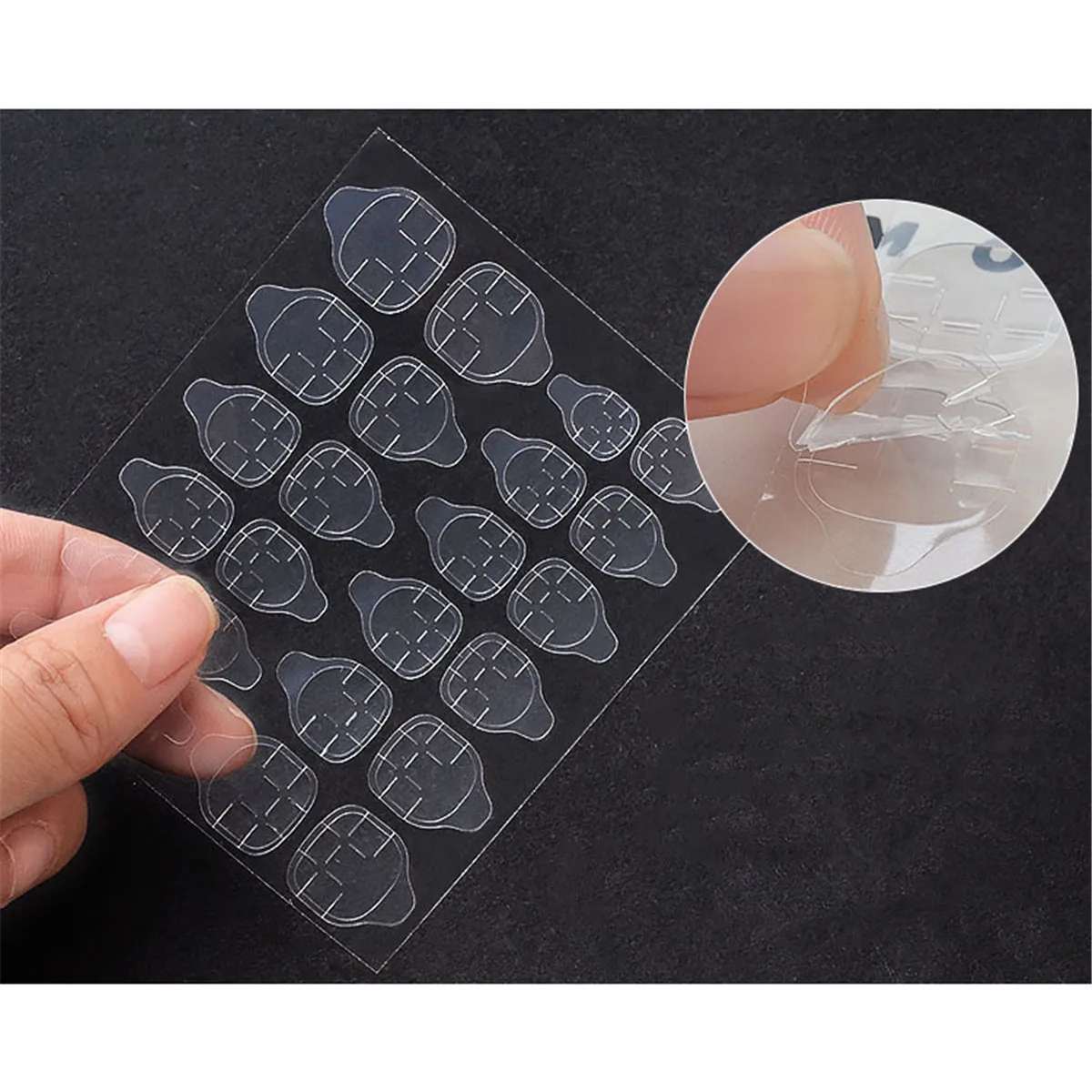 

20 Sheets Double-side Glue Nail Sticker Jelly Gel Tape Adhesive Transparent Diy False Nail Glue Flexible Nail Tips Adhesive Tabs