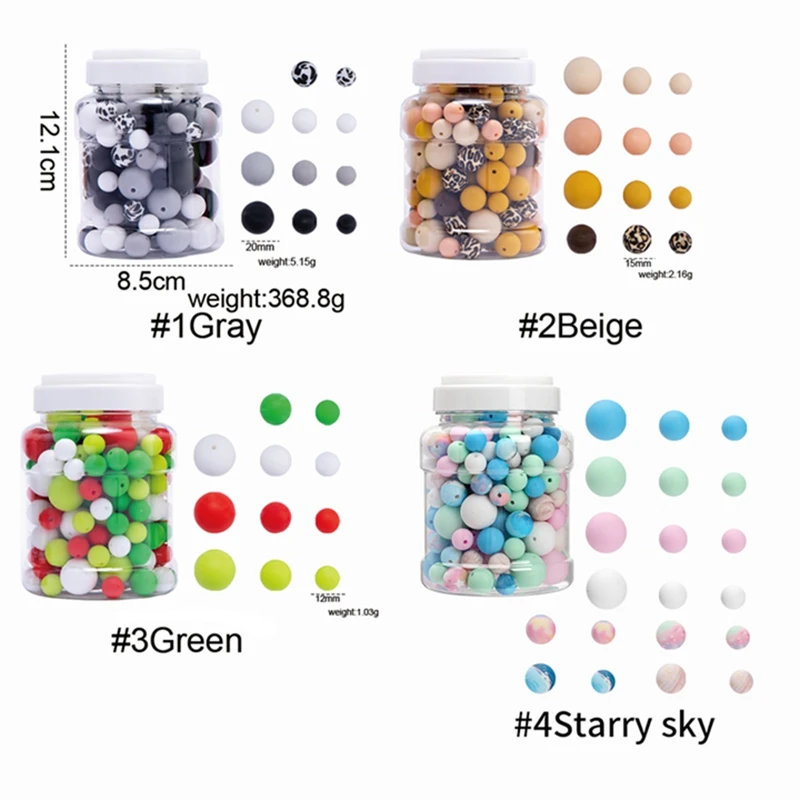 Silicone Bead Wholesale 500pcs/lot Silicone Beads 12mm & 15mm Round Shape  Baby Teether Silicone BPA Free DIY Teething Accessory