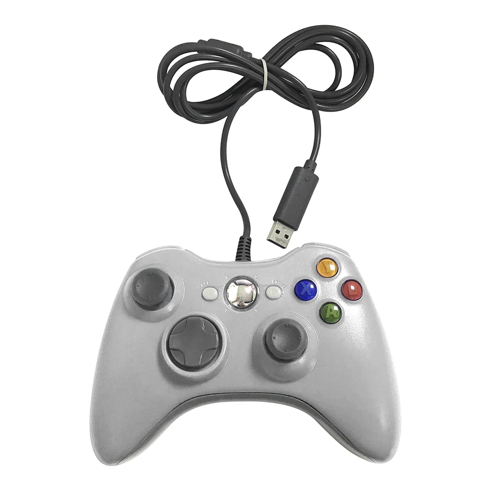 USB проводной геймпад для Xbox 360 контроллер Джойстик для официальный Microsoft PC контроллер для Windows 7 8 10 геймпад - Цвет: Белый