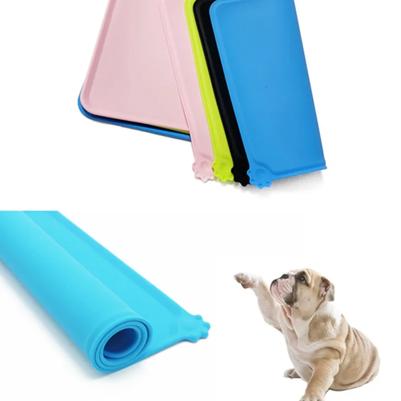 Pet Silicone Placemat Waterproof Pet Food Mat Non Skid Animal Feeding Pad Washable Food Cover